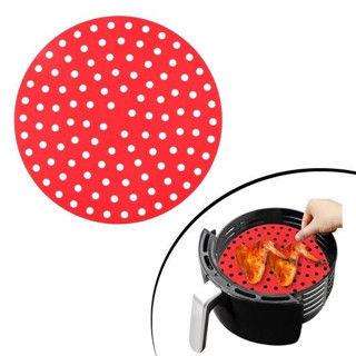Lunaev Renkli Isıya Dayanıklı Yıkanılabilir Silikon Fırın Ve Airfryer Yuvarlak Pişirme Matı 20 cm