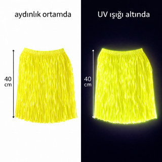 Lunaev Neon Sarı Hawaii Parti Eteği 40 cm