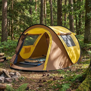 Lunaev 2 Kişilik Vagon Tipi Yarı Otomatik Kamp Çadırı – Çift Kapılı, Çift Pencereli, Hafif Taşınabil