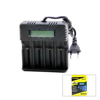 Lunaev 4LÜ Pil Şarj Aleti 3000mA 4.2 V Fişli=ac 100-240 V Etc - 26650 - 18650 - 16340