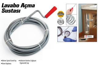 Lunaev Lavabo Ve Gider Boruları Açacağı - Lavabo Açma Sustası - 8Metre