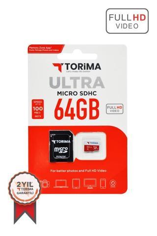 Torima Siyah Kırmızı Ultra Micro SDHC 64 GB Hafıza Kartı