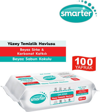 SMARTER YÜZEY TEMİZLİK HAVLUSU BEYAZ SABUN KOKULU VE KARBONAT KATKILI