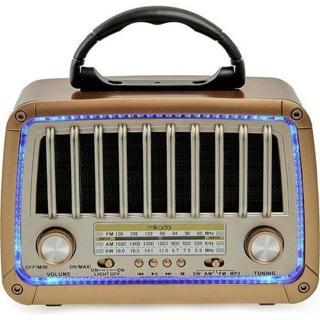 Mikado MDR-327 Ahşap Usb-Tf Destekli Bluetooth Fm/am/sw 3 Band Nostaljik Radyo