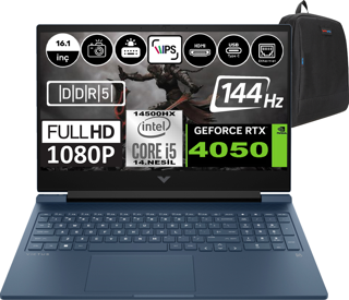 Hp Victus 16-R1063NT I5-14500HX 96GB DDR5 1tb SSD RTX4050-6GB 16.1 Inç 144HZ FHD FDOS 9J265EAF11+Zetta Çanta