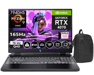 Acer Nitro 16 AN16-41 AMD Ryzen™ 9 7940HS 96GB DDR5 1tb SSD 8GB RTX4070 16" 165Hz IPS QHD W11PRO NHQLJEY00126+ZettaÇanta
