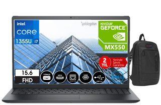 Dell Vostro 3530 i7-1355U 8gb 512gb SSD MX550 15,6" 120Hz Windows11Pro FHD WN1806PVNB3530U34+ Çanta