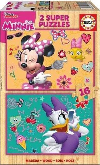 Educa Minnie Happy Helpers 2x16 Parça Ahşap Puzzle