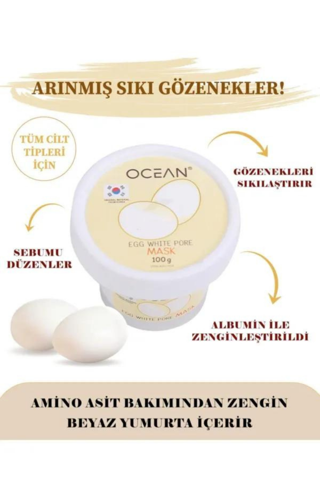 Ocean Yumurta Akı Maskesi, Gözenek Sıkılaştırıcı Egg Mask Wash Soft Scrub 