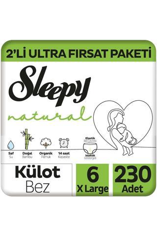Sleepy Natural 2'Li Ultra Fırsat Paketi Külot Bez 6 Numara Xlarge 230 Adet