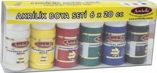 Artebella 6'lı Universal Akrilik Boya 20 ml Set 1