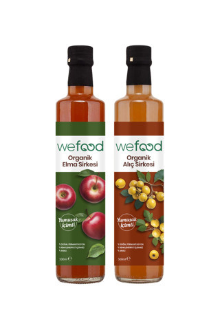 Wefood Organik Alıç Sirkesi 500 Ml + Organik Elma Sirkesi 500 Ml