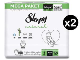 Sleepy Natural 4 Numara Maxi 200'lü Külot Bez