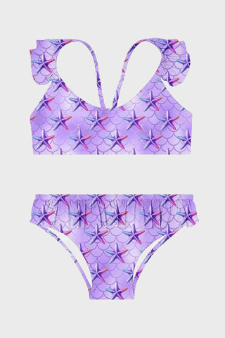 Slipstop Delicate Kolay Kuruyan Uv Korumalı Fırfırlı Kız Çocuk Bikini SB2611000105 LİLA
