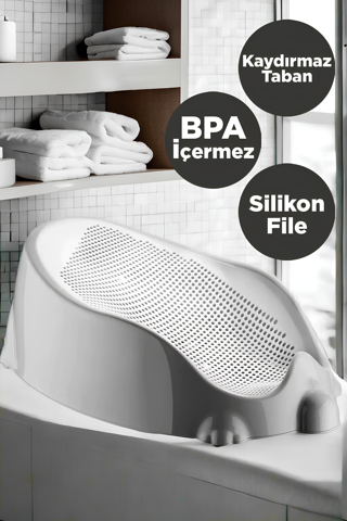 Soft Silikon Koruyuculu Bebek Yıkama Banyo Küveti | Silikon Fileli Bebek Yıkama Besleme Banyo Oturağ