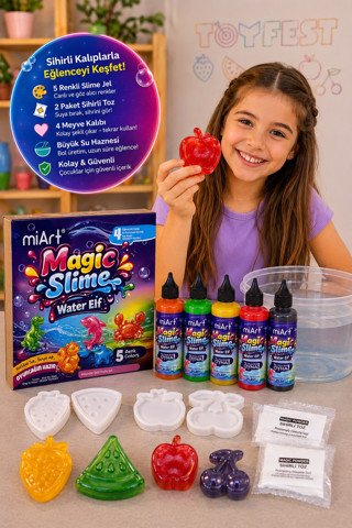 Toyfest Magic Slime Water Elf 5 Renk Sihirli Slime Oyun Seti 4 Kalıp Meyveler