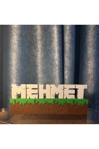 Chara İsme Özel Minecraft Blok Dekor 9-10 Harf