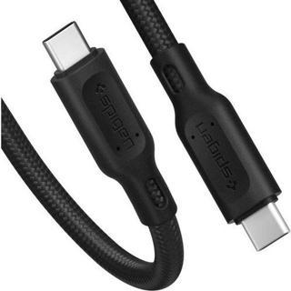 Spigen DuraSync USB-C to USB-C (1 Metre) Kevlar Hızlı Şarj/Data Kablosu 100W Güç Destekli C10C3 Blac