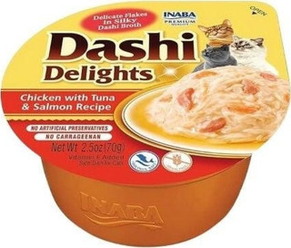 Inaba Ciao Dashi Delights Tavuklu Ton ve Somon Balıklı Kedi Çorbası 70 Gr
