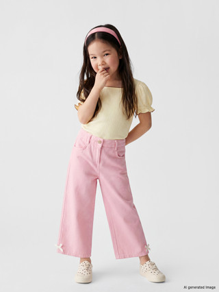 LCW Kids Pembe Regular Fit Kız Çocuk Gabardin Pantolon