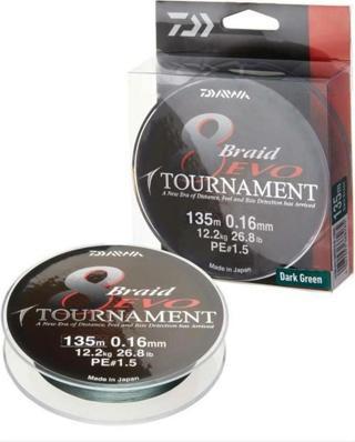 Daiwa Tournament 8B Evo DG 135m Dark Green İp Misina 0.20 mm.