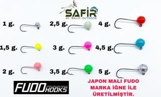 SAFİR ROUND MAGİC UV ve GLOW JİG HEAD (JAPON FUDO İĞNE) Glow Yeşil-1 g.