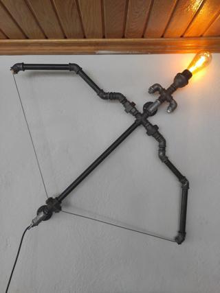 Ok ve Yay endüstriyel lamba, Vintage el yapımı  Diriliş Ok Yay Duvar Apliği Dekoratif Lamba