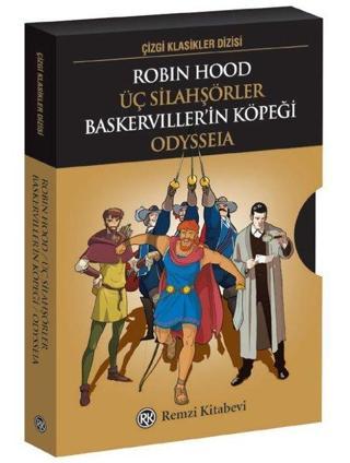 Robin Hood - Üç Silahşörler - Baskerviller'in Köpeği - Odysseia Çizgi Klasikler Seti - 4 Kitap Takım - Kolektif  - Remzi Kitabevi
