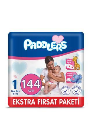 Paddlers Bebek Bezi 1 Numara Yenidoğan 144 Adet (2-5 Kg) Ekstra Fırsat Paketi
