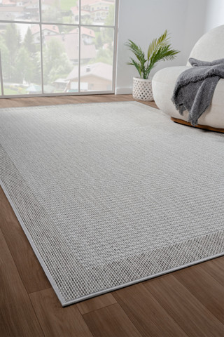Konfor Sisalux 3093 Krem Jüt Tabanlı Modern Dokuma Kilim Sisal Hasır Halı