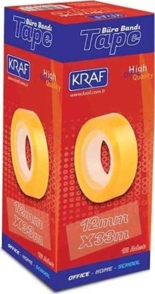 Kraf Selobant Büro Bandı 12mm x 33m 12’li Kutu