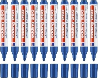 Edding 260 Yazı Tahtası Kalemi 10 Lu Kutu Mavi