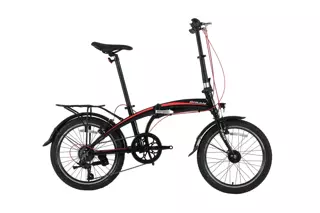 Bisan FX 3500-Trn V Fren 7 Vites 20 Jant Katlanır Bisiklet Siyah Kırmızı (Göbekten Dinamolu)