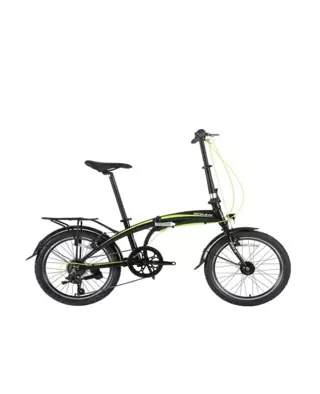 Bisan FX 3500-Trn V Fren 7 Vites 20 Jant Katlanır Bisiklet Siyah Sarı (Göbekten Dinamolu)