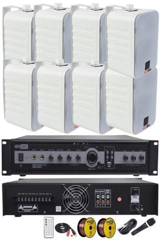 Lastvoice High Voice Paket-4 Bölgeli Anfi ve Duvar Hoparlör Ses Anons Sistemi Seti