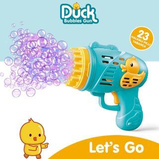 Duck Pilli Köpük Atan Tabanca Oyuncak 23 Delikli Bubble Gun Mavi