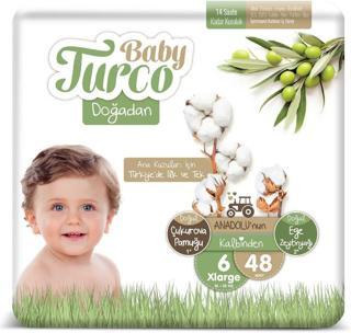 Baby Turco Doğadan 6 Numara XLarge 48'li Bebek Bezi