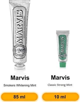 Marvis Smokers Whitening Mint Diş Macunu 85 ml Classic Strong Mint 10 ml