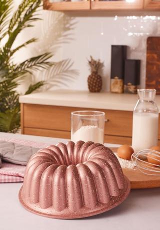 Emsan Arya 24 cm Döküm Kek Kalıbı Golden Pink