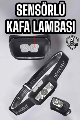 zenvia Kafa Lambası Kamp Lambası Sensörlü Şarjlı Ayarlanabilir znv2025