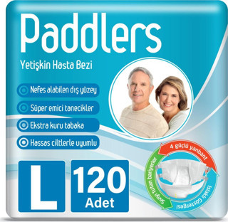 Paddlers Yetişkin Hasta Bantlı Bez Large 30 x 4 li Koli (120 Adet)
