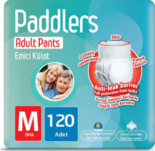 Paddlers Yetişkin Hasta Emici Külot Bez Medium 120 Adet