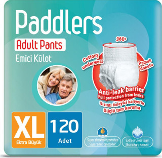 Paddlers Yetişkin Hasta Emici Külot Bez X-Large 120 Adet
