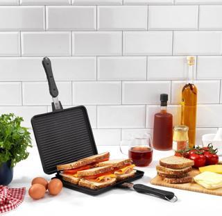 Schafer Tastemake Döküm Ocak Üstü Tost Izgara 20X26 cm - 2 Parça