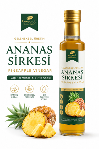 Ananas Sirkesi Beyyurdu Geleneksel Fermente Katkısız Doğal Sirke