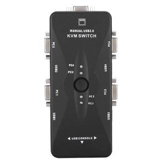 4 Port USB 2.0 KVM VGA/SVGA-Monitör KVM Switch - Pafin
