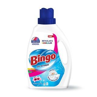 Bingo Sıvı Çamaşır Deterjanı Beyazlar ve Renkliler İçin Amber Çiçeği 2600 ml 2'Li 80 Yıkama