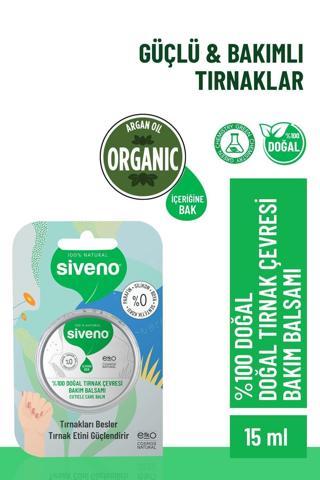 Siveno %100 Doğal Tırnak Çevresi Bakım Balsamı Organik Argan Yağlı Bitkisel Onarıcı Krem 15 ml