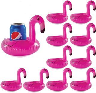 Netten Evime 10 lu Set Pembe Flamingo Şişme Bardak Simidi İçecek Tutacağı