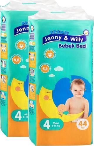 Jenny & Willy Bebek Bezi Vegan 4 Beden 8 - 18 Kg Avantaj Paketi 88 Adet